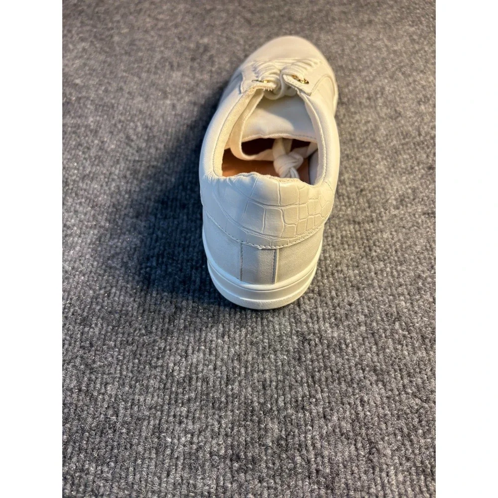 Topshop Cabo Sneakers Womens Size 11.5 White Leather‎ Round Toe Low Top Lace Up